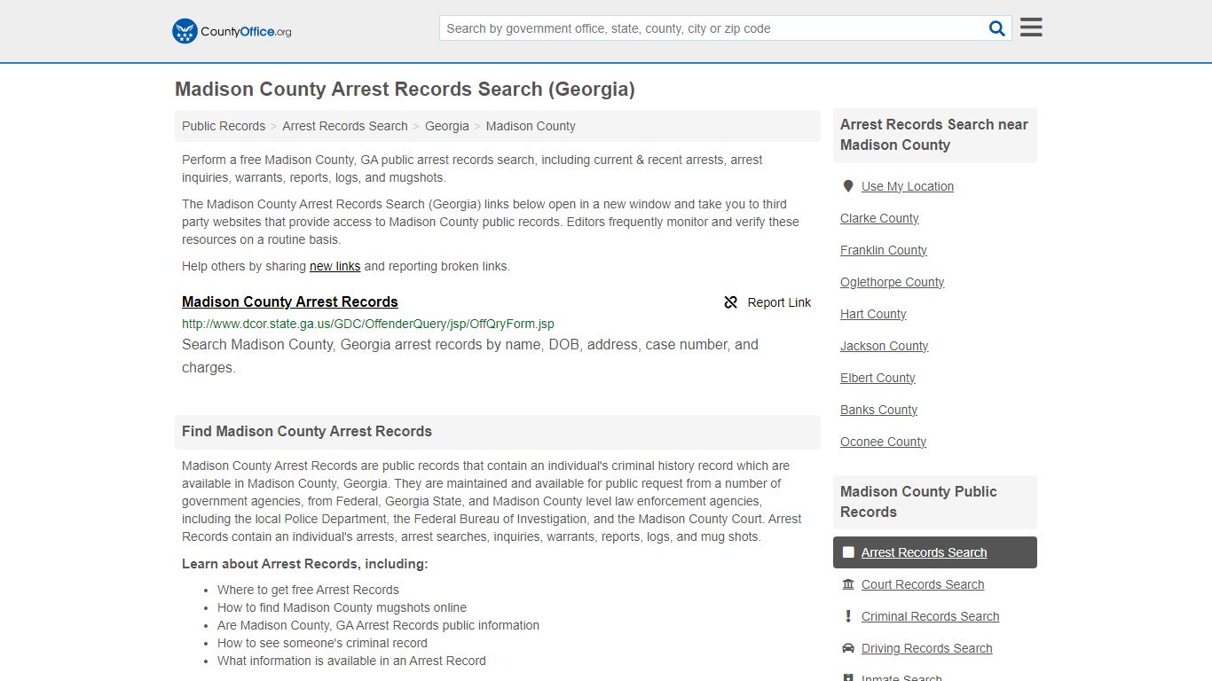 Arrest Records Search - Madison County, GA (Arrests & Mugshots)